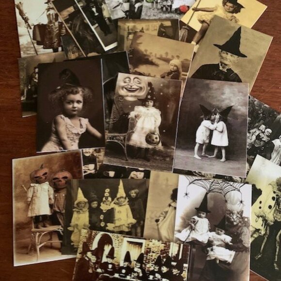 HALLOWEEN VINTAGE STYLE REAL PHOTO POSTCARDS*NOTECARDS*25 DIFFERENT IMAGES*GREAT - Picture 1 of 4